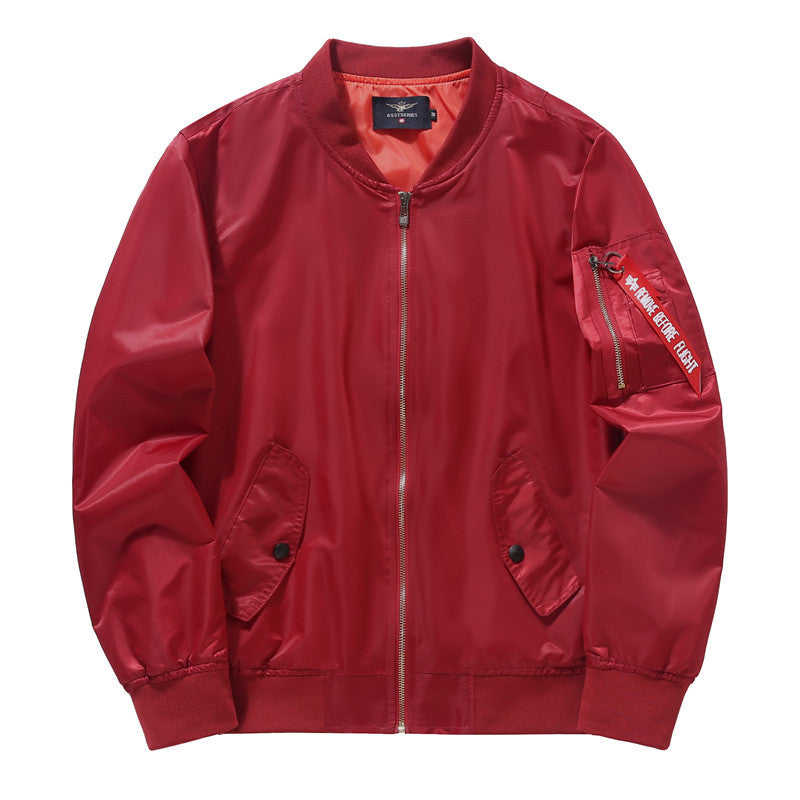 Men's autumn and winter new item plus plus size fat guy sports casual cotton jacket Air Force One MA1 pilot - FITzzE