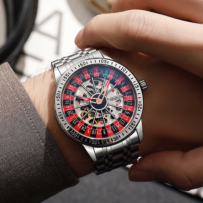 Authentic Export Wooden Wide Gamble Plate Men's Fully Automatic Mechanical Watch Waterproof Luminous Fashion Trendy Wristwatch - FITzzE
