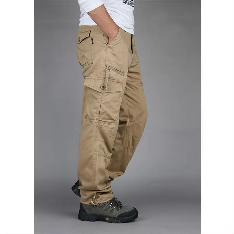 Men’s Cotton Cargo Overalls – Multi-Pocket Straight-Leg Baggy Trousers for Camping & Hiking eprolo