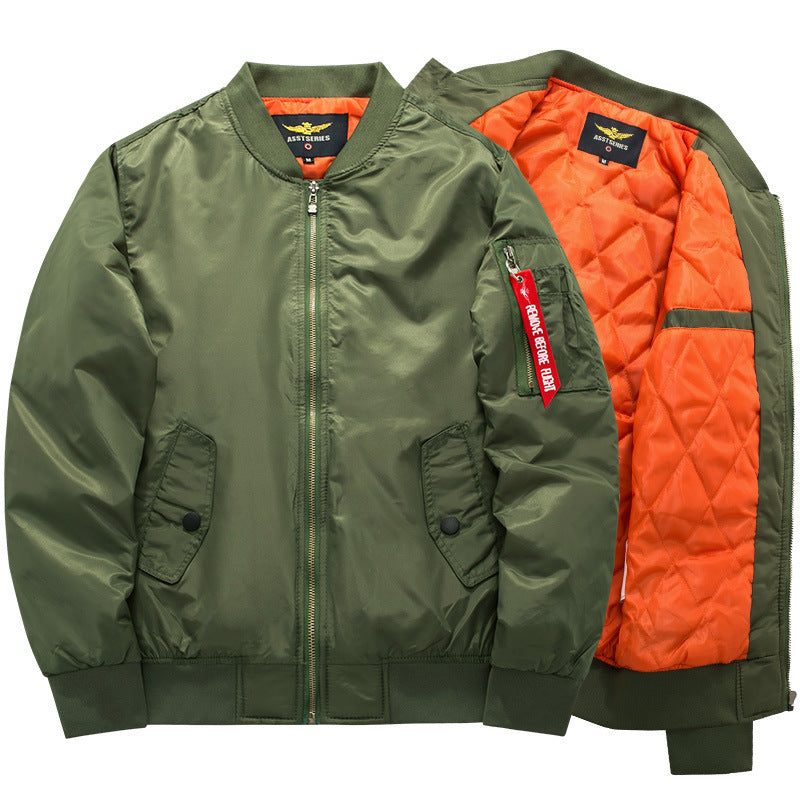 Men's autumn and winter new item plus plus size fat guy sports casual cotton jacket Air Force One MA1 pilot - FITzzE
