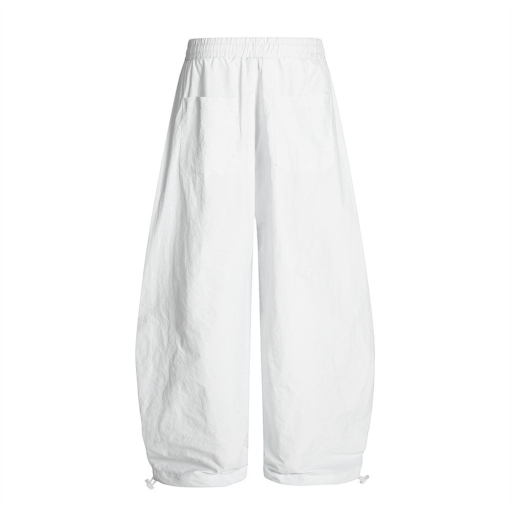 Wide-Leg Scissors Casual Pants with Pleated Design, Fun Conch Shell Embroidery, Loose-Fit Long Trousers for Men - FITzzE