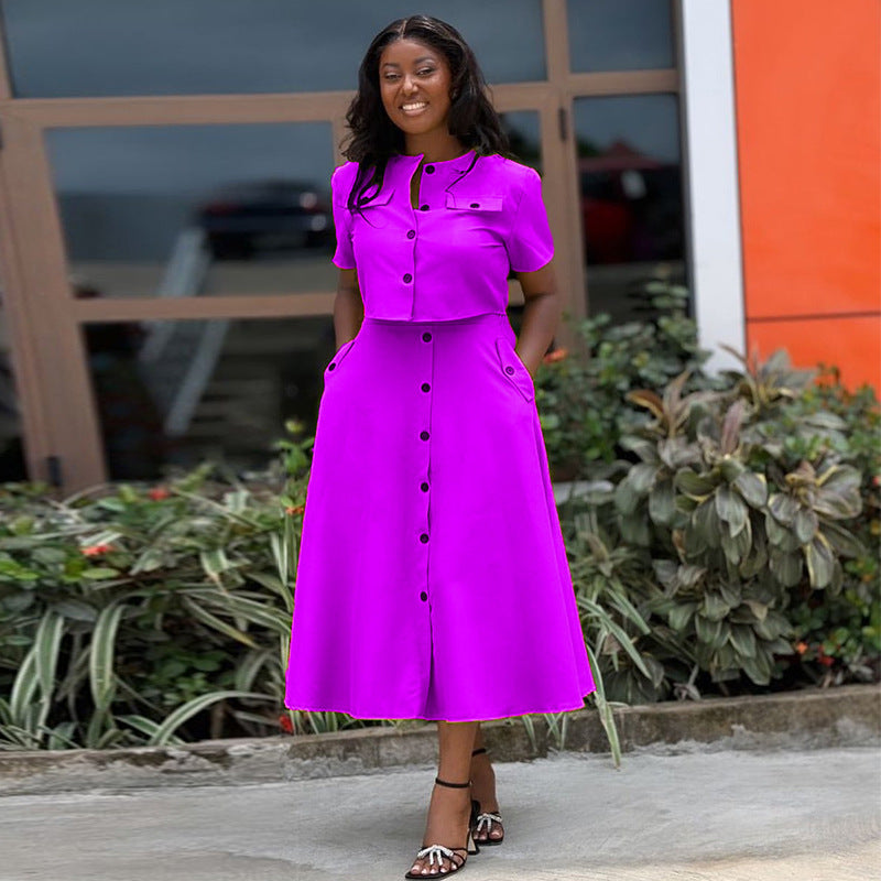 Temperament Round Neck Top & High Waisted Skirt Set | Fitzze eprolo
