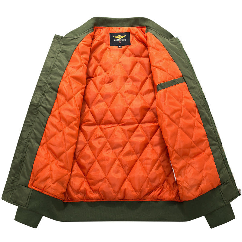 Men's autumn and winter new item plus plus size fat guy sports casual cotton jacket Air Force One MA1 pilot - FITzzE