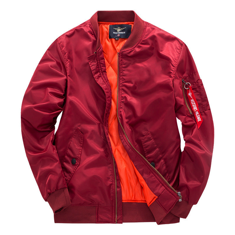 Men's autumn and winter new item plus plus size fat guy sports casual cotton jacket Air Force One MA1 pilot - FITzzE