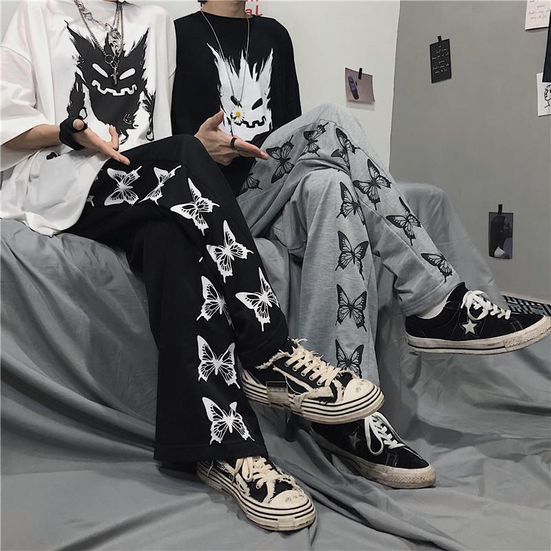 Retro Genjuku Butterfly Print Pants – Loose Casual Wide-Leg Trousers for a Slim & Stylish Look eprolo