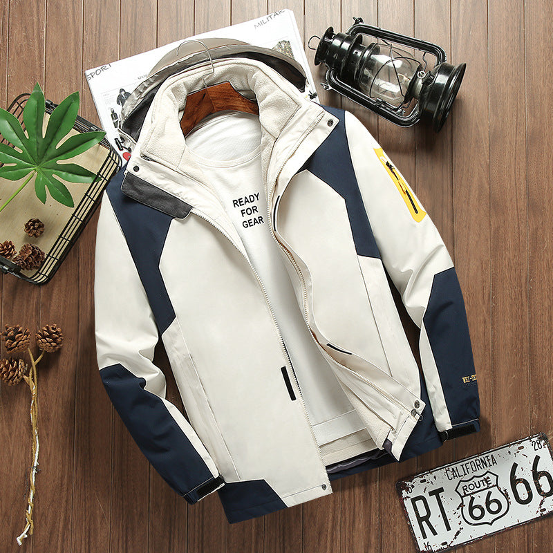 Stormtrooper outdoor three in one detachable autumn and winter fleece warm hiking suit windproof and breathable jacket - FITzzE