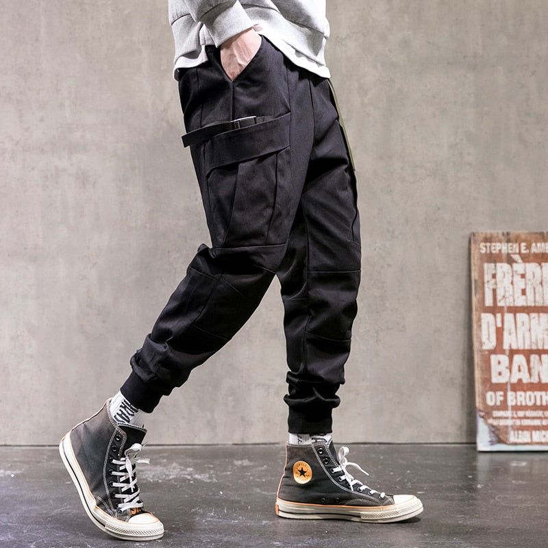 Single Road Mens Cargo Pants Urban Hip Hop Joggers Men Techwear Male Harajuku Streetwear Harem Casual Pants Trousers For Men - FITzzE
