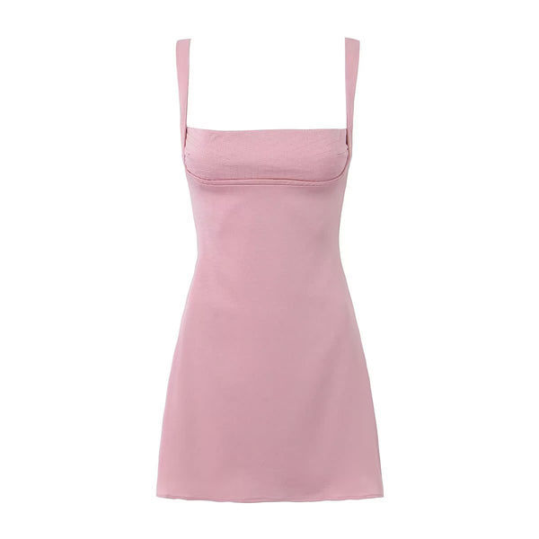 Chic Pink Camisole Dress for Women - FITzzE