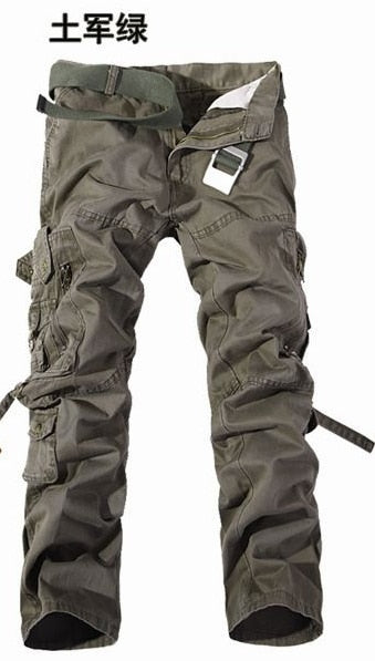Military Tactical pants men Multi-pocket washed overalls men loose cotton pants male cargo pants for men trousers,size 28-42 - FITzzE