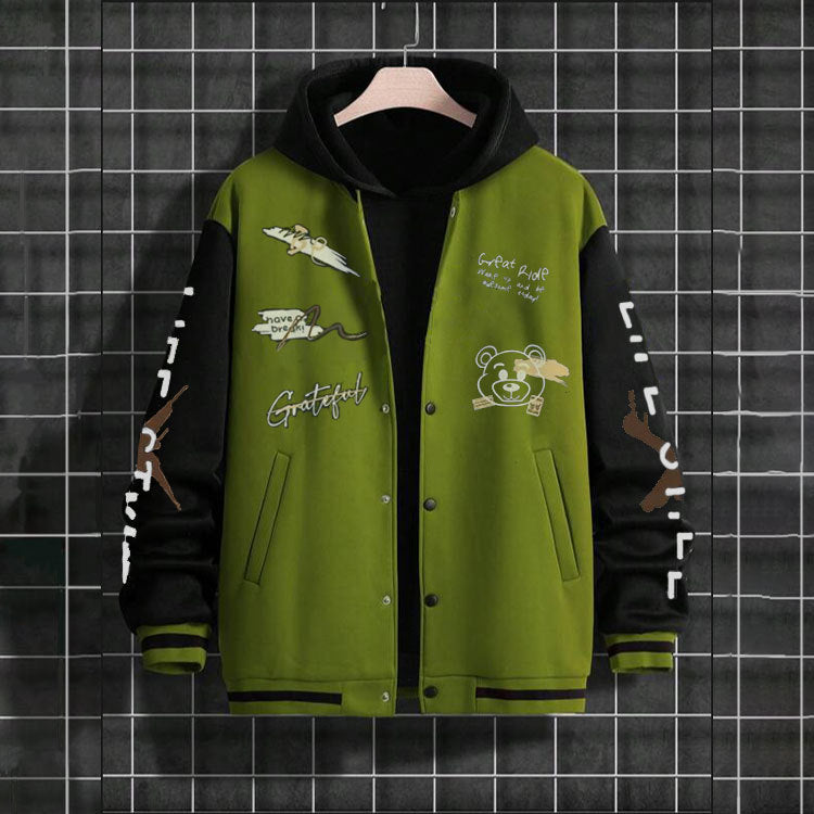 Men's baseball jacket, spring and autumn trendy brand American high street hooligan handsome youth men's loose casual jacket for men - FITzzE