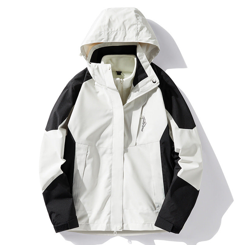 Autumn and winter hooded outdoor assault suit, couple's three in one assault suit, mountain climbing suit, windproof and waterproof assault suit - FITzzE