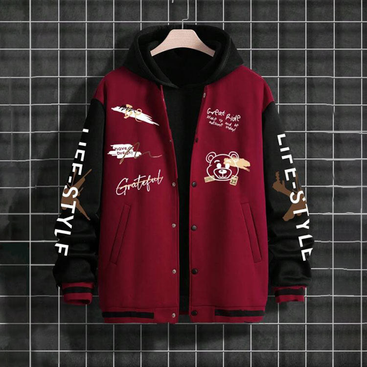 Men's baseball jacket, spring and autumn trendy brand American high street hooligan handsome youth men's loose casual jacket for men - FITzzE
