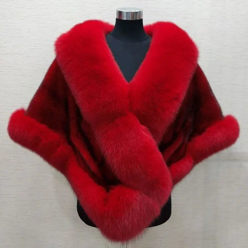Luxury Fur Women’s Poncho – Fluffy Plush Shawl & Cape Coat for Evening, Wedding & Banquet Events eprolo