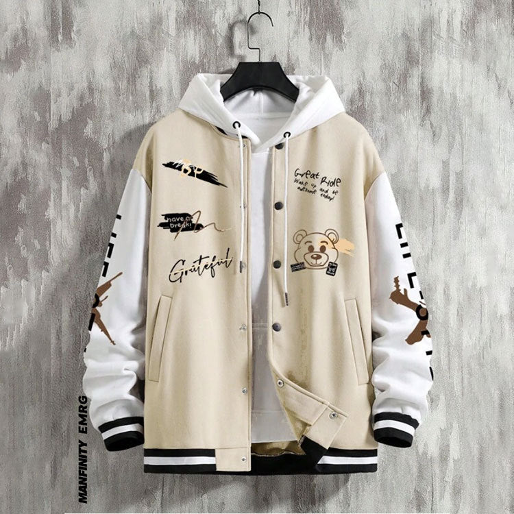 Men's baseball jacket, spring and autumn trendy brand American high street hooligan handsome youth men's loose casual jacket for men - FITzzE