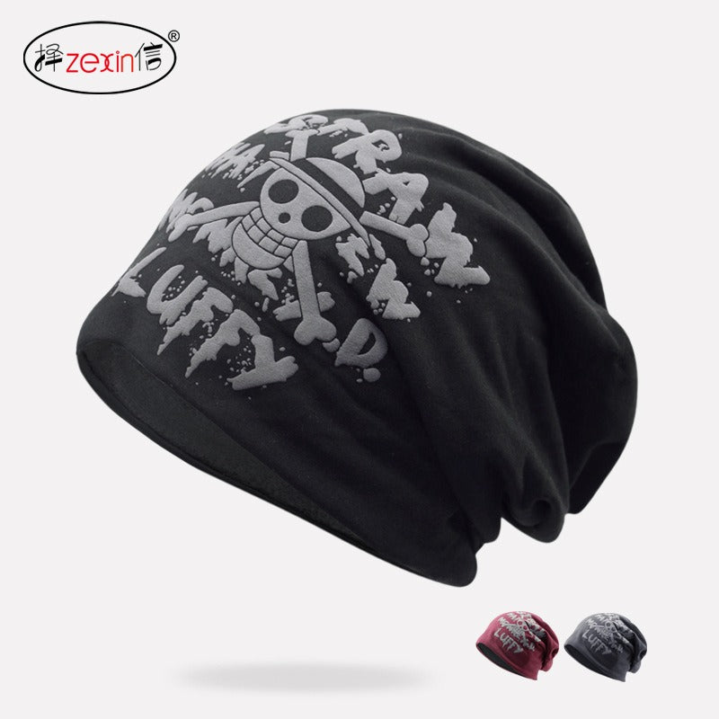 Autumn and Winter Hip Hop Hip Hop Hip Hop Hop Pullover Headcap Haizhu King foam Printed Knit Hat for Men and Women - FITzzE