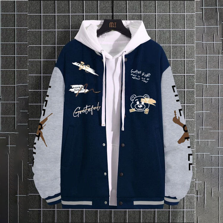 Men's baseball jacket, spring and autumn trendy brand American high street hooligan handsome youth men's loose casual jacket for men - FITzzE