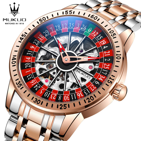 Authentic Export Wooden Wide Gamble Plate Men's Fully Automatic Mechanical Watch Waterproof Luminous Fashion Trendy Wristwatch - FITzzE