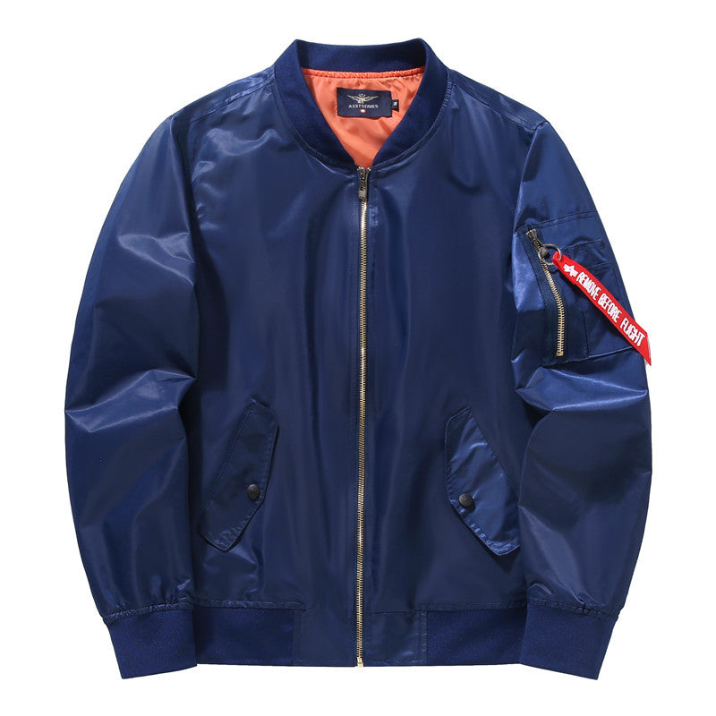 Men's autumn and winter new item plus plus size fat guy sports casual cotton jacket Air Force One MA1 pilot - FITzzE