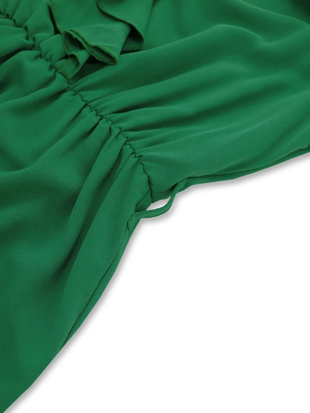 Ruffled V-Neck Flounce Sleeve Dress -Elegant and Feminine Style for Any Occasion - FITzzE