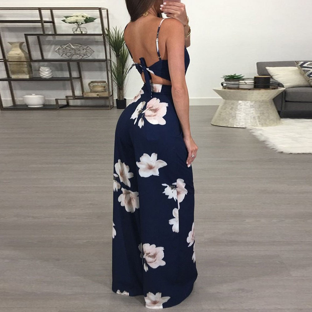 Women Summer Fashion Ladies Clubwear Floral Playsuit Bodycon Party Jumpsuit Trousers - FITzzE