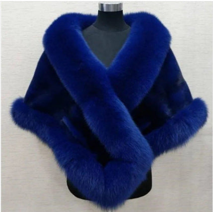 Luxury Fur Women’s Poncho – Fluffy Plush Shawl & Cape Coat for Evening, Wedding & Banquet Events eprolo