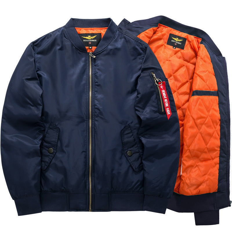 Men's autumn and winter new item plus plus size fat guy sports casual cotton jacket Air Force One MA1 pilot - FITzzE