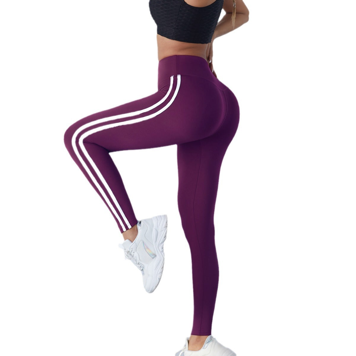 Yoga leggings, women's high waisted and hip lifting, spring and summer slim fit, tight fitting and waist hugging fitness pants for outdoor wear - FITzzE