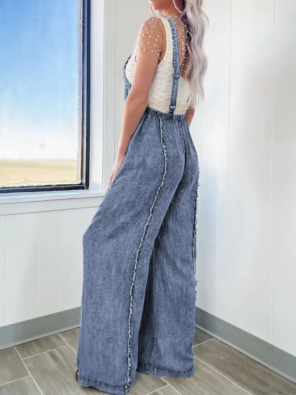 Exposed Seam Washed Wide Leg Denim Overalls – Vintage-Inspired Street Style with Modern Comfort eprolo