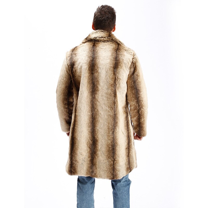 Hot Men Suit Collar Faux High Quality Rabbit Fur Leather Jacket Winter Warm Turn-down Collar Luxury Mink Fur Mens Fur Coat - FITzzE