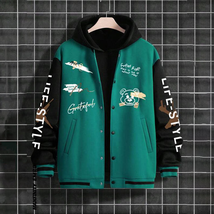 Men's baseball jacket, spring and autumn trendy brand American high street hooligan handsome youth men's loose casual jacket for men - FITzzE