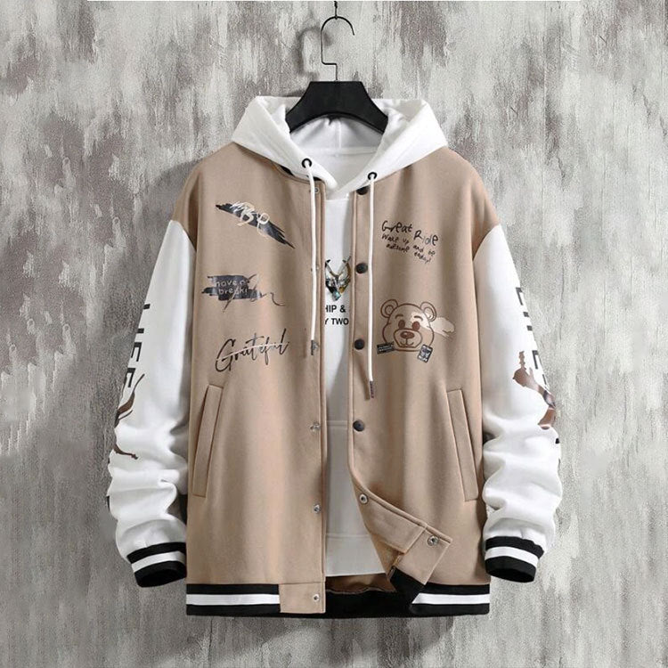 Men's baseball jacket, spring and autumn trendy brand American high street hooligan handsome youth men's loose casual jacket for men - FITzzE