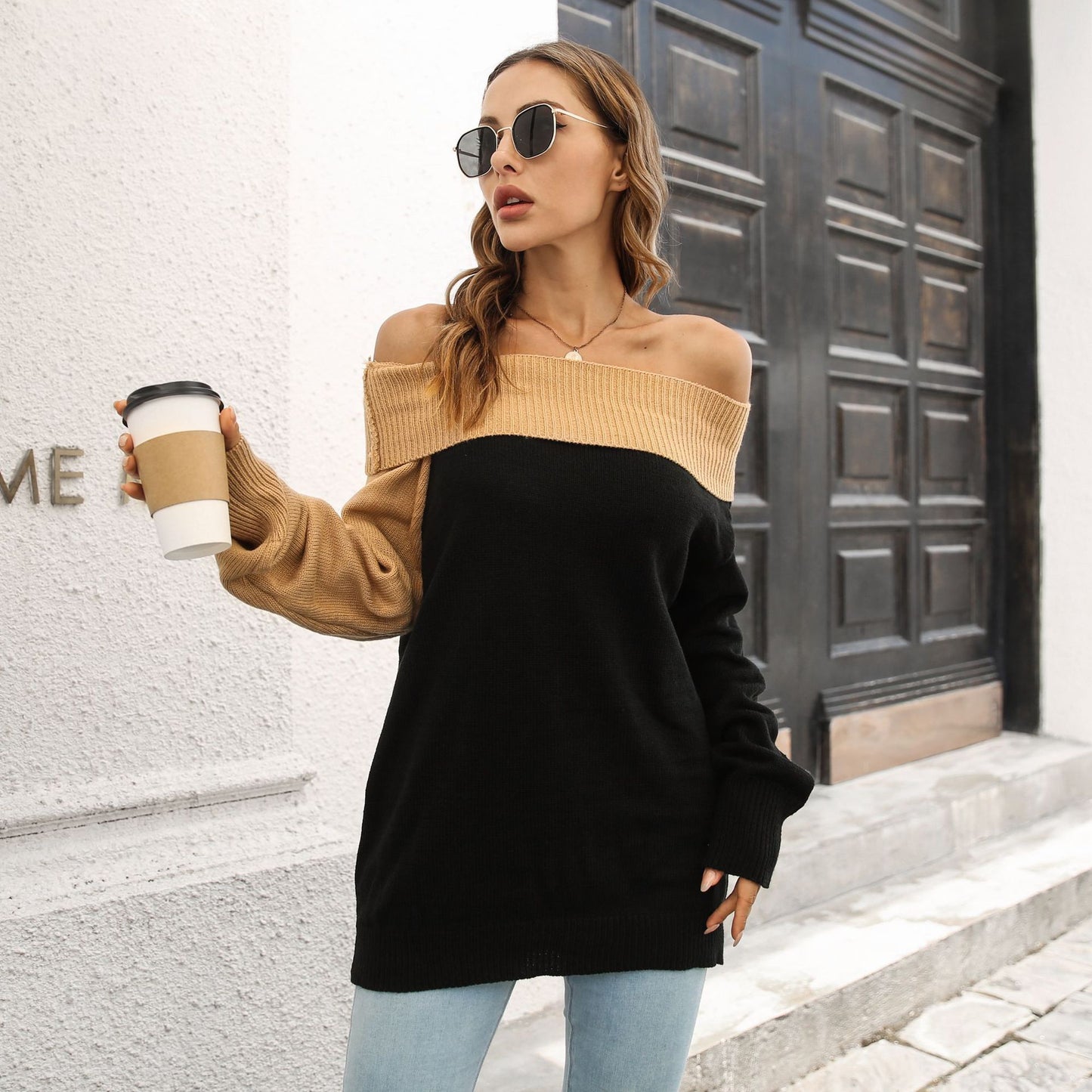 Design Sense Loose Knit Sweater -Stylish Autumn & Winter Long Sleeve Sweater for Women - FITzzE