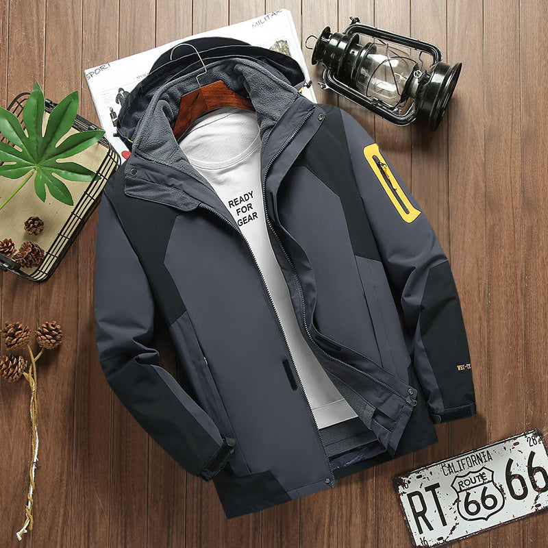 Stormtrooper outdoor three in one detachable autumn and winter fleece warm hiking suit windproof and breathable jacket - FITzzE