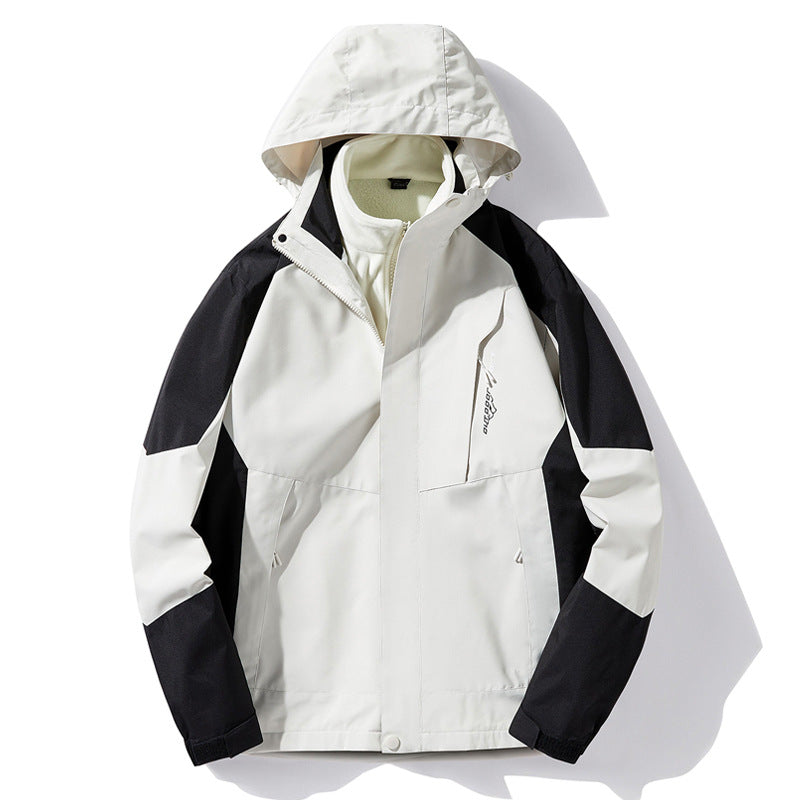 Autumn and winter hooded outdoor assault suit, couple's three in one assault suit, mountain climbing suit, windproof and waterproof assault suit - FITzzE