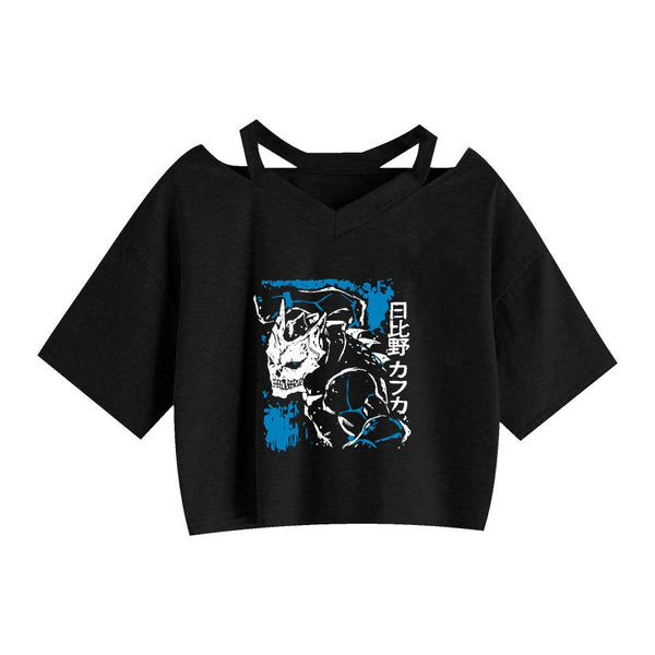 Anime Monster No.8 Printed Women's Strapless Crop Top Hoodie - FITzzE