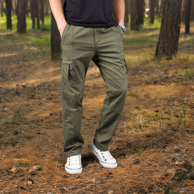Men’s Cotton Cargo Overalls – Multi-Pocket Straight-Leg Baggy Trousers for Camping & Hiking eprolo