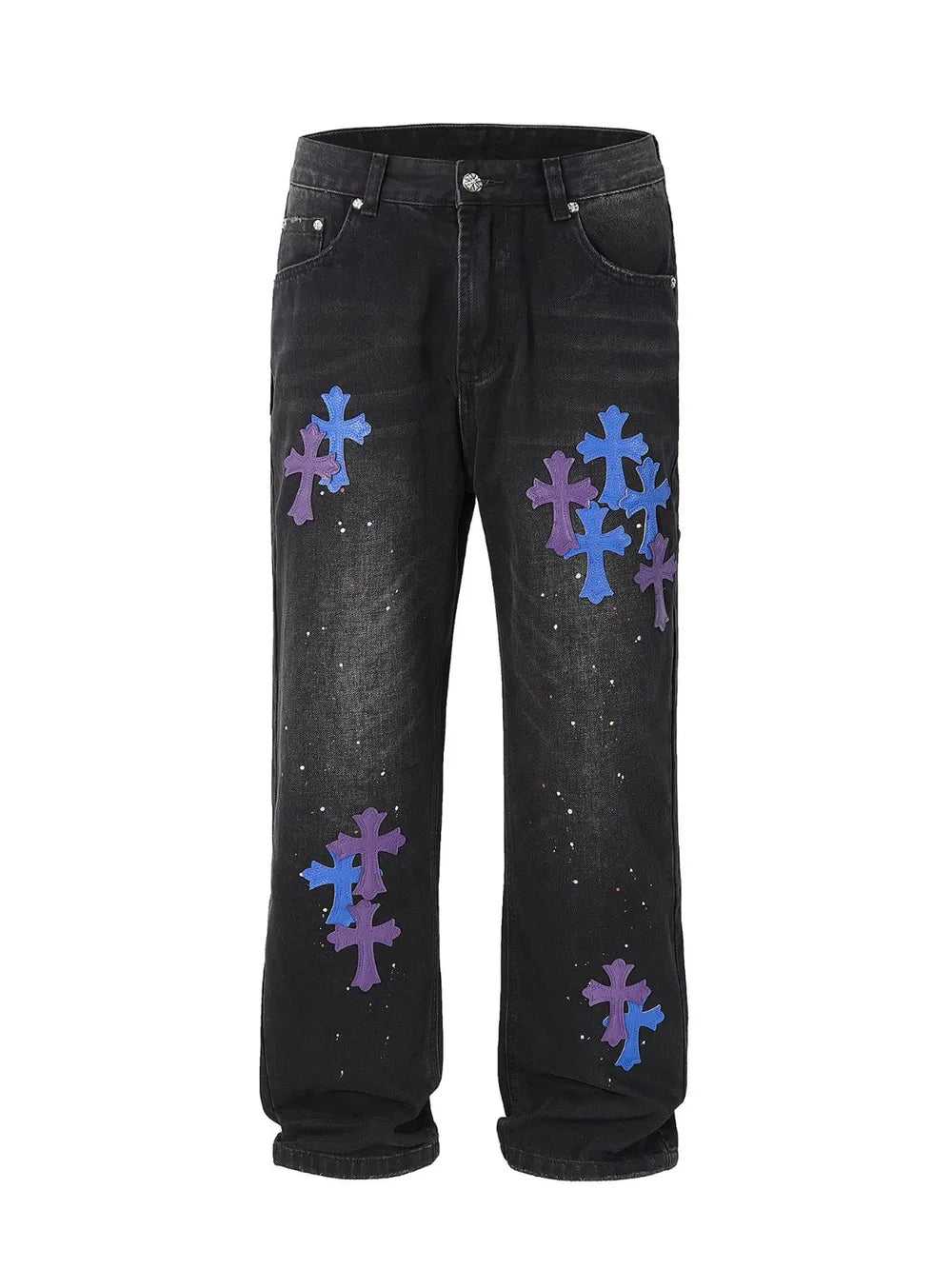 Men’s Cross Wide Straight Jeans – Trendy Loose-Fit Denim for a Modern Streetwear Look eprolo