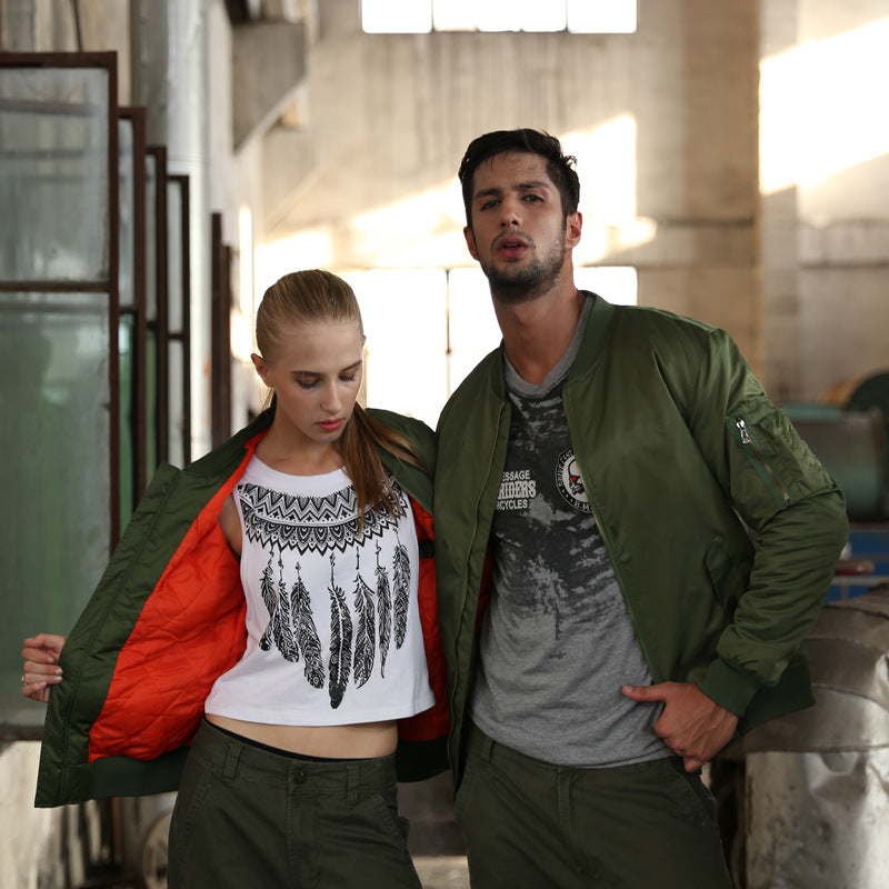 Men's autumn and winter new item plus plus size fat guy sports casual cotton jacket Air Force One MA1 pilot - FITzzE