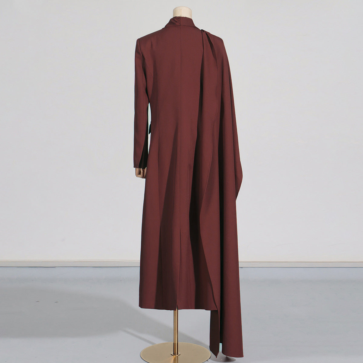 Autumn Elegant Slim Fit Lapel Windbreaker – Long Solid Color Casual Coat for Women eprolo