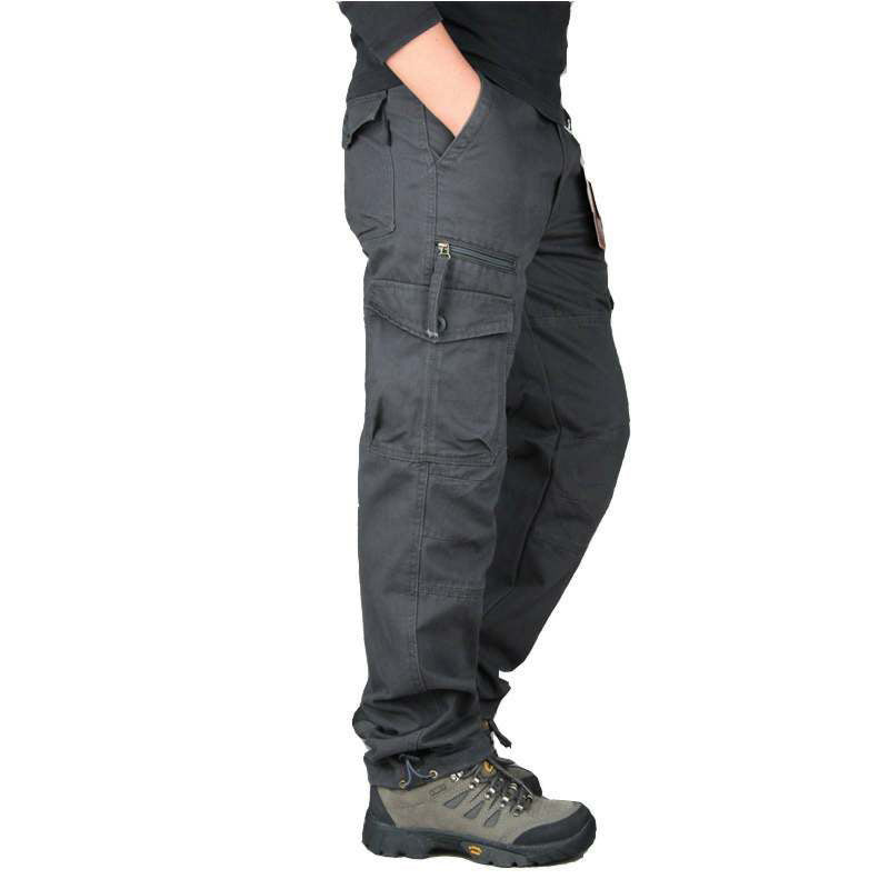 Men’s Cotton Cargo Overalls – Multi-Pocket Straight-Leg Baggy Trousers for Camping & Hiking eprolo