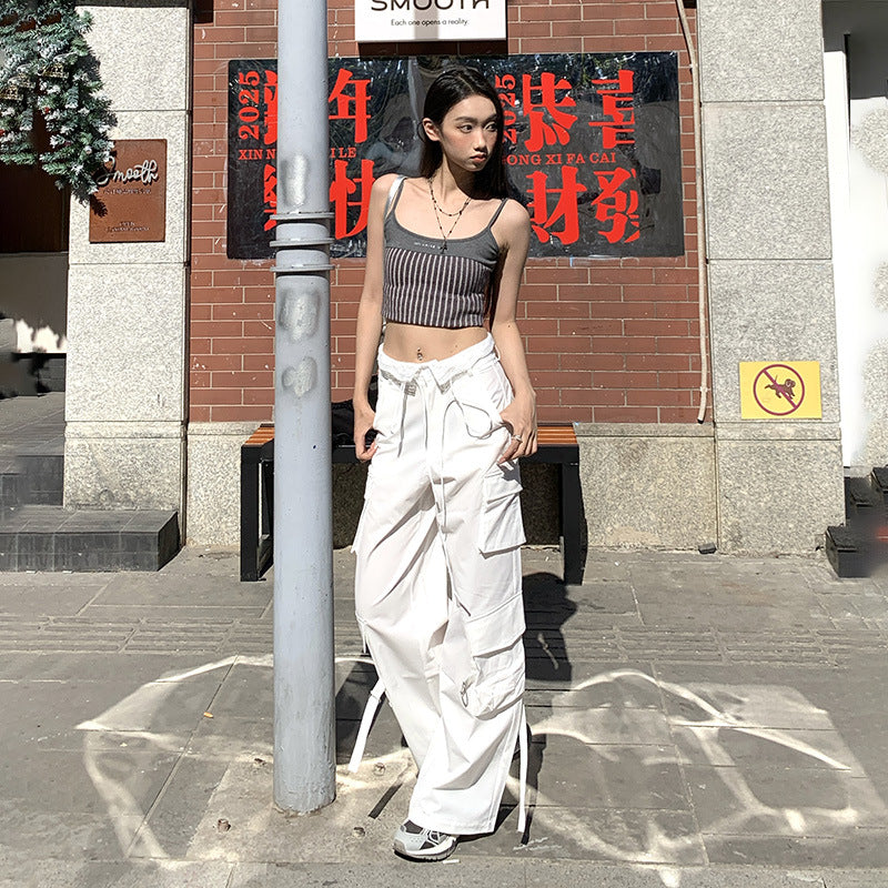 Loose Straight-Leg Wide-Leg Pants for Women with Lace Trim Breathable and Quick-Dry Design - FITzzE