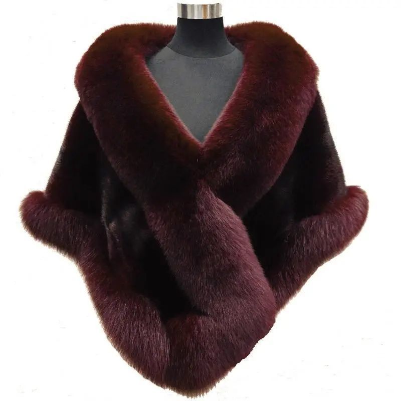 Luxury Fur Women’s Poncho – Fluffy Plush Shawl & Cape Coat for Evening, Wedding & Banquet Events eprolo