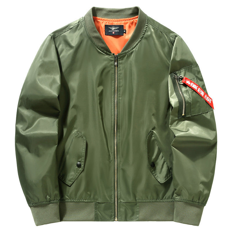 Men's autumn and winter new item plus plus size fat guy sports casual cotton jacket Air Force One MA1 pilot - FITzzE