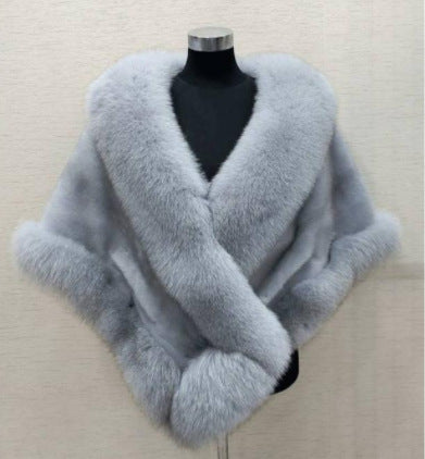 Luxury Fur Women’s Poncho – Fluffy Plush Shawl & Cape Coat for Evening, Wedding & Banquet Events eprolo