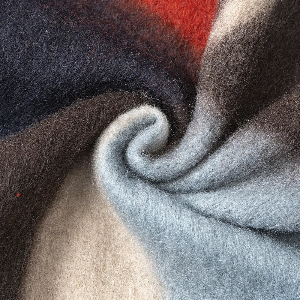 Scarf Women Men Winter Blanket Shawl Wraps Warm Mohair Scarves Geometry Print Cashmere - FITzzE