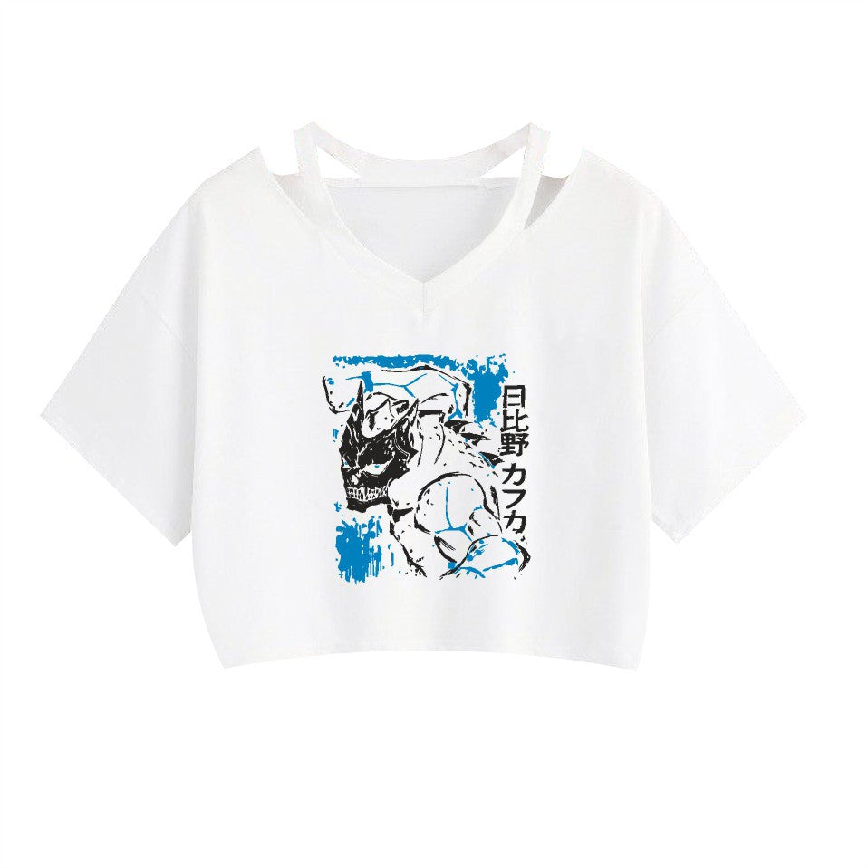 Anime Monster No.8 Printed Women's Strapless Crop Top Hoodie - FITzzE rghbeu-b4.myshopify.com Anime Monster No.8 Printed Women's Strapless Crop Top Hoodie