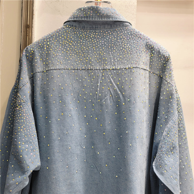 Loose Heavy-Duty Hot Stamping Shirt – Stylish Medium-to-Long Top for a Bold Streetwear Look eprolo