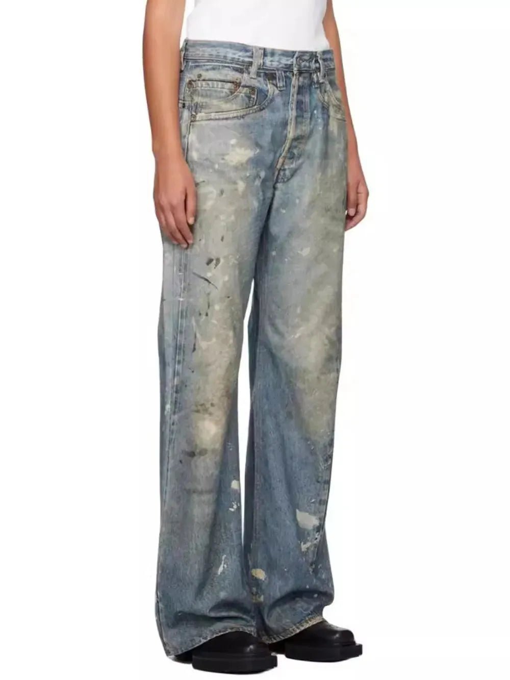 Men’s Washed Printed Straight Jeans – Stylish Casual Denim with a Modern Streetwear Edge eprolo