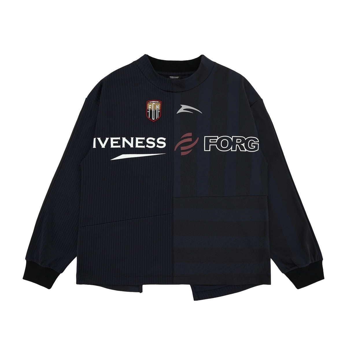 Autumn and Winter Football Jersey Spliced Crew Neck Long Sleeve T-Shirt for Men and Women - FITzzE