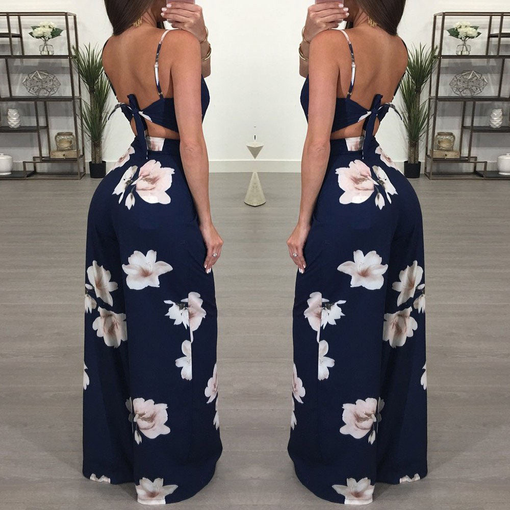 Women Summer Fashion Ladies Clubwear Floral Playsuit Bodycon Party Jumpsuit Trousers - FITzzE